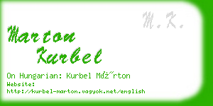 marton kurbel business card